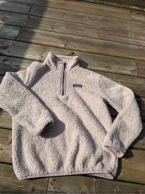 Patagonia Re-Tool 1/4 Zip Sherpa Fleece Pullover XS Beige Blush Teddy Jacket